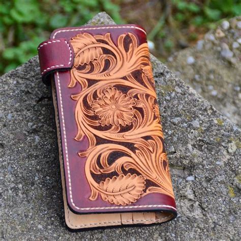 Hand Crafted Carved Leather Wallet By Rzleathercraft