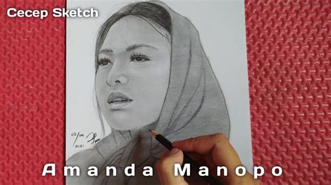 Menggambar Wajah Amanda Manopo Sketsa Pensil Timelapse Youtube
