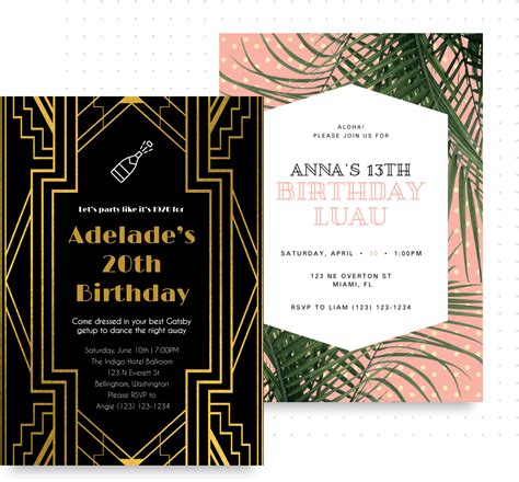 birthday invitation templates birthday invites by befunky