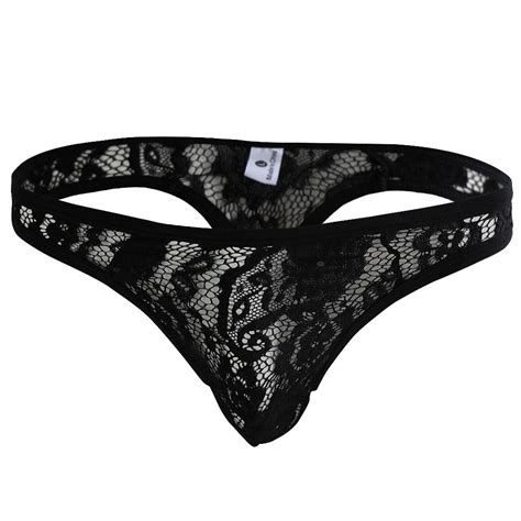 Alvivi Mens Floral Lace Lingerie Underwear Semi See Through Bikini Thongs Underwear Buy Online
