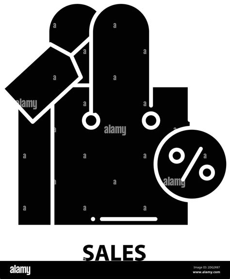 Sales Icon Black Vector Sign With Editable Strokes Concept Symbol