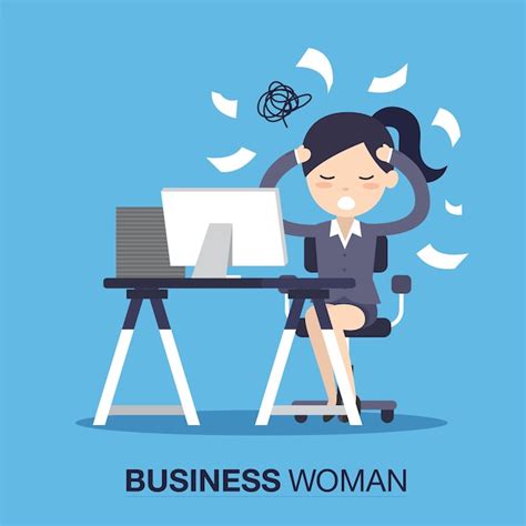 Premium Vector Busy Of Time Businesswoman