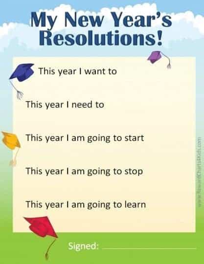 New Years Resolutions For Kids
