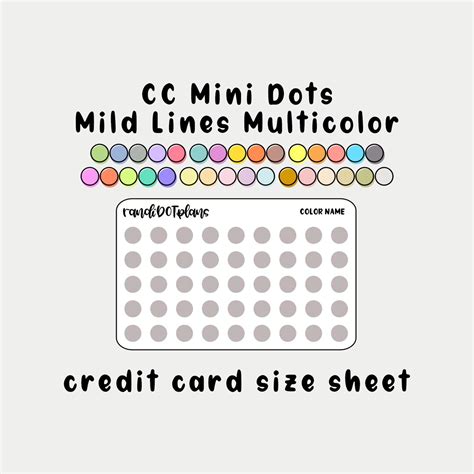 Credit Card Mini Dots Mild Liners Etsy