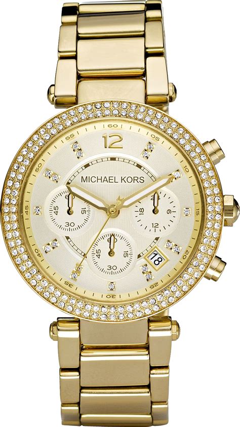The indexes are crystal, and the design is slightly chunky but very feminine. Michael Kors MK5354 Parker Women's Watch 39mm