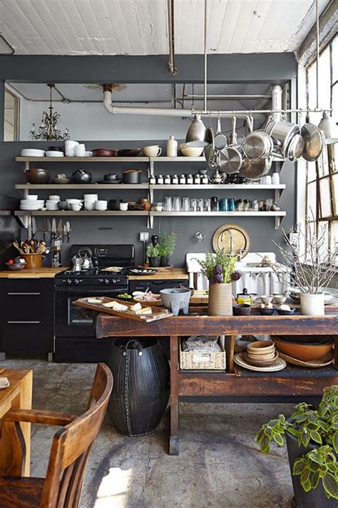 Rustic Industrial Kitchen With Storage Ideas