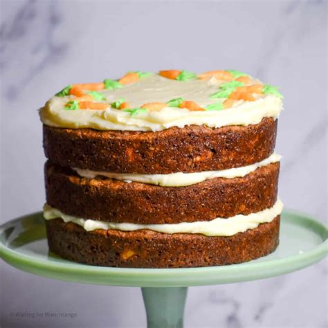 old fashioned carrot cake waiting for blancmange