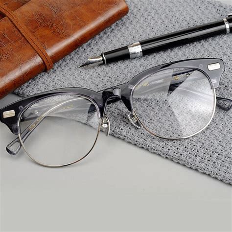 Eoouooe Brand Design Women Men Optical Glasses High Grade Metal Acetate