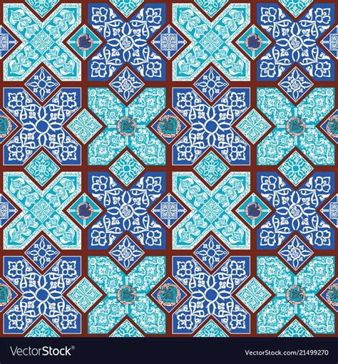 seamless pattern in the form of persian tiles mosaic decorated with iranian ornament download