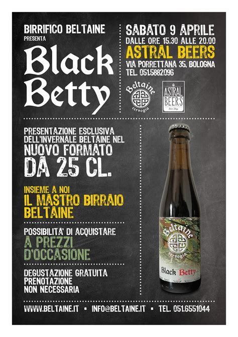 Microbirrificio beltaine, birra artigianale alla castagna. Black Betty - 9 aprile Astral Beer - Birrificio Beltaine