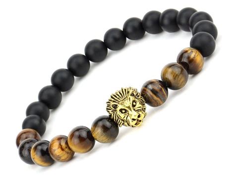 Genuine Tiger Eye And Agate Onyx Lucky Stone Golden Lion Etsy Lucky