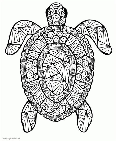 Sea Turtle Adult Coloring Page Adult Coloring Pages Turtle At The