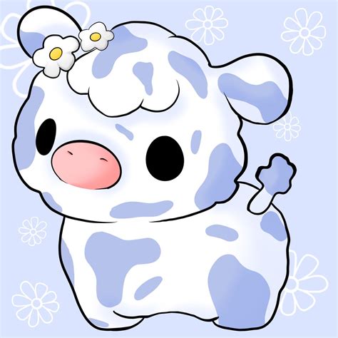 Blueberry Cow Cute Animal Drawings Kawaii Cute Doodle Art Cute