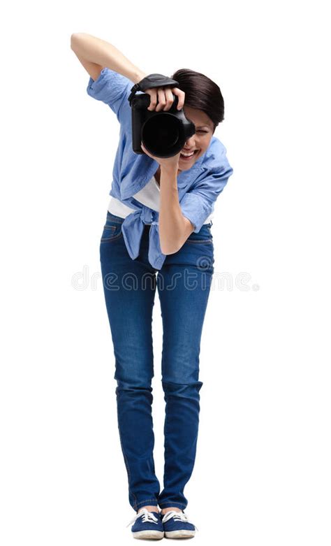 Creative Woman Photographer Takes Shots Stock Photo Image Of Female