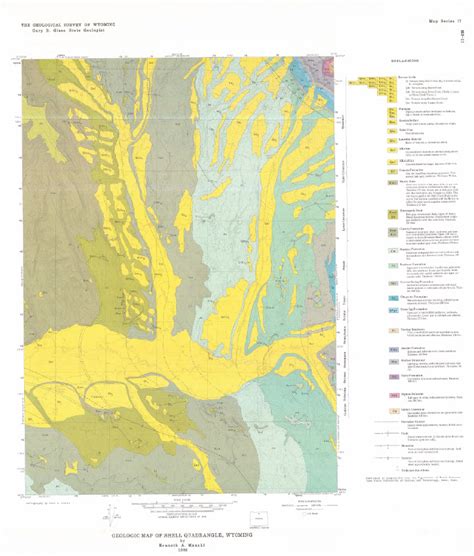 Geologic Map Of Shell Quadrangle Wyoming 1985 Wsgs Product Sales