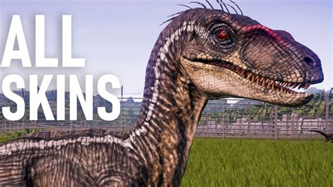 All Raptor Skins Jurassic World Evolution Return To Jurassic Park Youtube