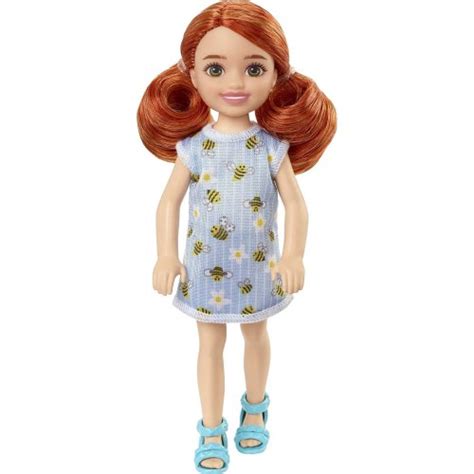 Mattel Barbie Chelsea Doll Red Hair Wearing Bumblebee And Flower Print