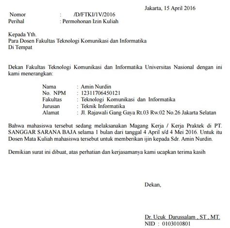 Contoh surat izin sekolah buatan sendiri karena sakit. Contoh Surat Izin Cuti Kuliah Karena Sakit