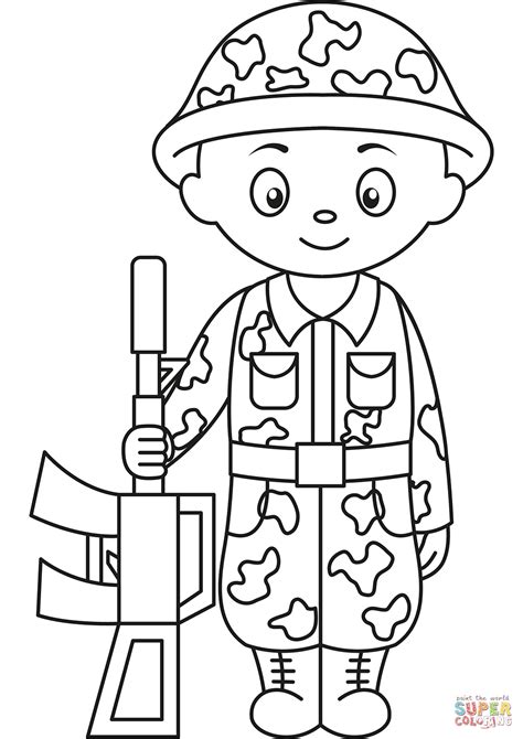 Cute Soldier coloring page | Free Printable Coloring Pages