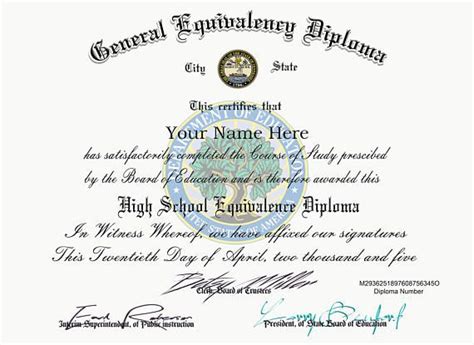 Diploma Certificates Ged High School Novelty Diplomas Created From