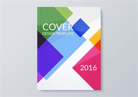Modern Cover Design Template With Colorful Squares
