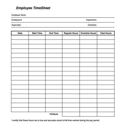 23 Employee Timesheet Templates Free Sample Example Format Download
