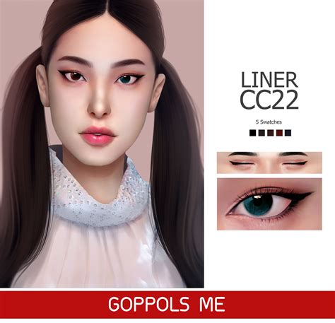 Goppols Me Liner Cc11 Sims 4 Downloads Sims Hair Sims 4 Cc Eyes Sims