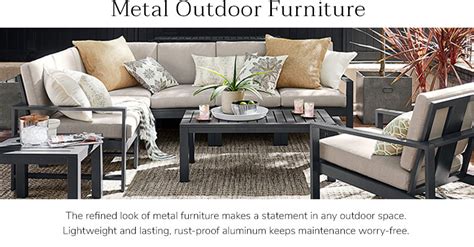 Brighten up your patio space with this beautiful black rain flower design patio table set. Metal Outdoor Sofa Metal Outdoor Furniture Williams Sonoma ...