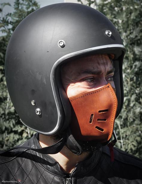 Motorcycle Mask Motorcycle Leather Biker Leather Brown Leather