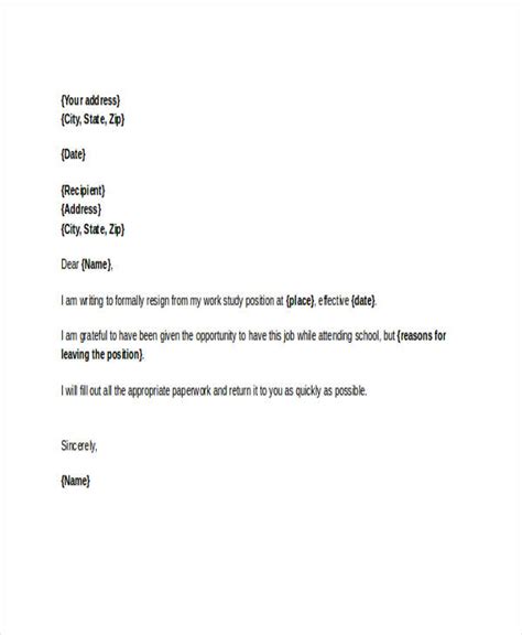 Example Simple Letter Of Resignation Sample