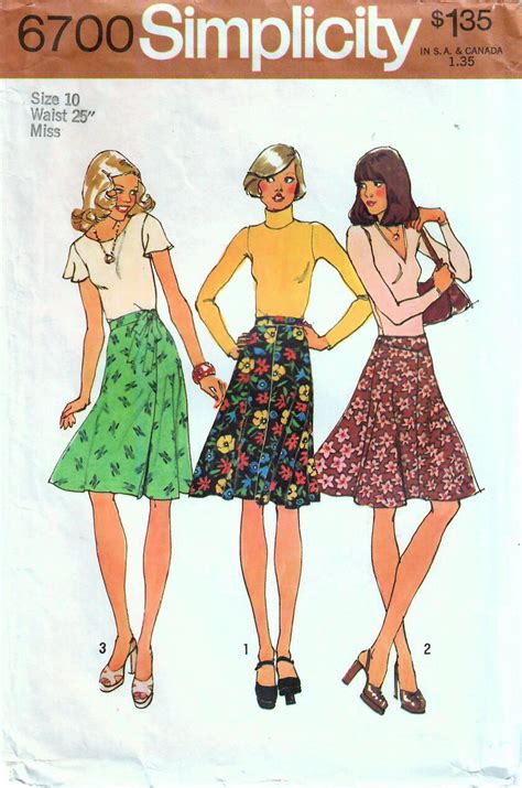 1970s Simplicity 6700 Vintage Sewing Pattern Misses Flared Etsy