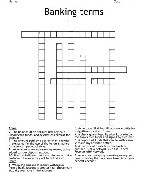 Banking Word Search