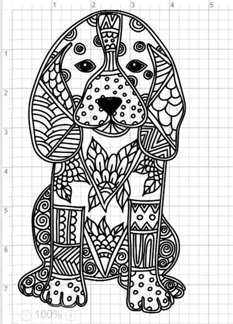 Voeg de kleurplaat dan hier toe. Mandala stijl hond SVG PDF EPS Dxf & Studio 3 geknipte | Etsy