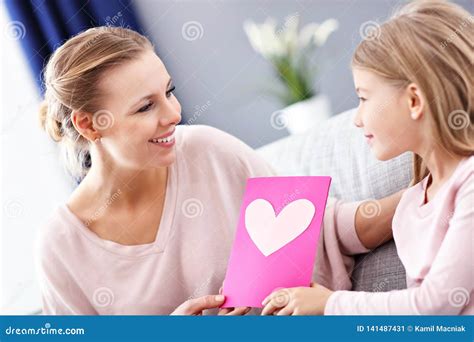 Mum And Daughter Celebrating Mother S Day Stock Image Image Of