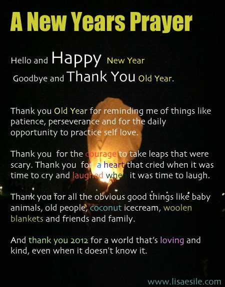 A New Year S Prayer Of Thanks Lisa Esile