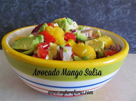 1 large (about 12 ounces) (preferably the variety called honey manila or champagne), peeled and cut into ½ inch pieces; Avocado Mango Salsa
