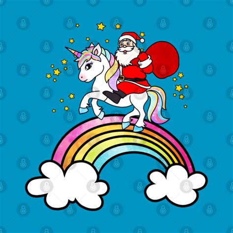Santa Claus And Unicorn Santa Claus T Shirt Teepublic
