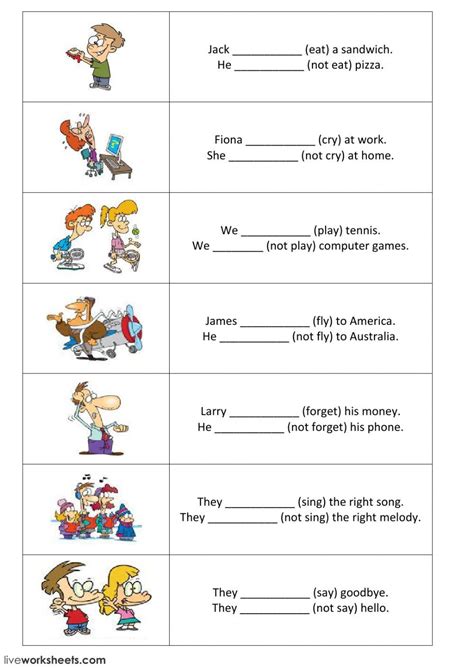 Present Simple Worksheets For Grade 3 Escolavienense