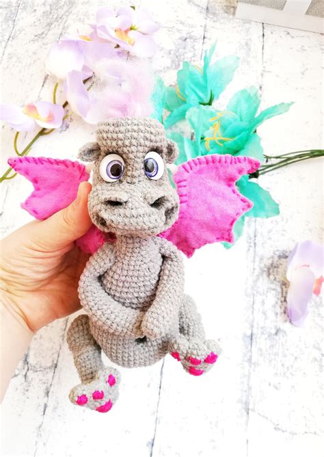 Pink Dragon Toy Handmade Dragon Figurine Personalized T For Etsy