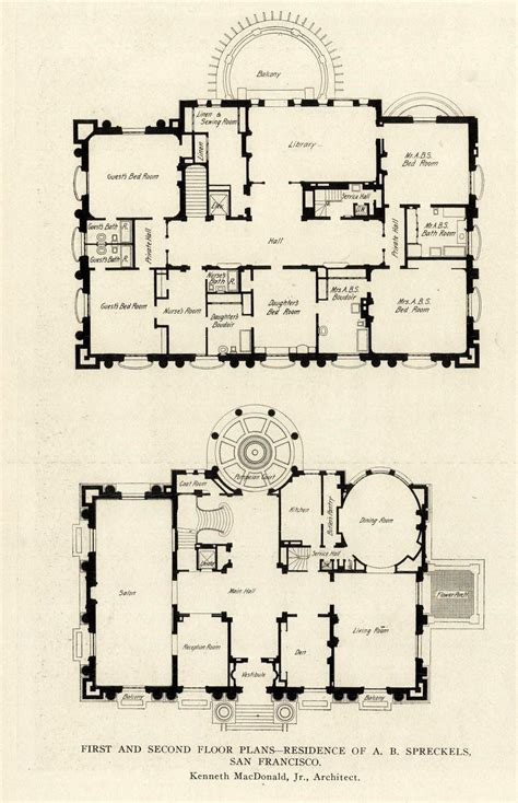 From Deco To Atom — Archimaps Floor Plans Of The Spreckels Mansion