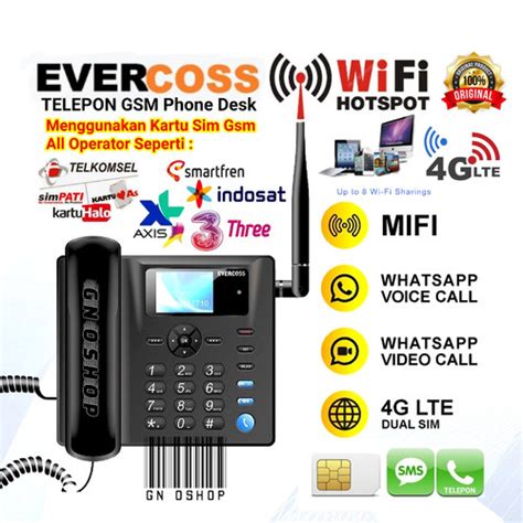 Jual Telepon Gsm Wifi Hotspot Untuk Rumah Kantor Evercoss Ds01 Desk