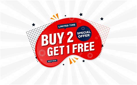 Premium Vector Buy 2 Get 1 Free Promotion Special Offer Banner Wit