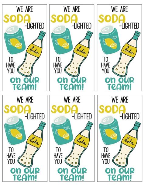 PRINTABLE TAGS Teacher Appreciation SODA Lighted We Are Soda