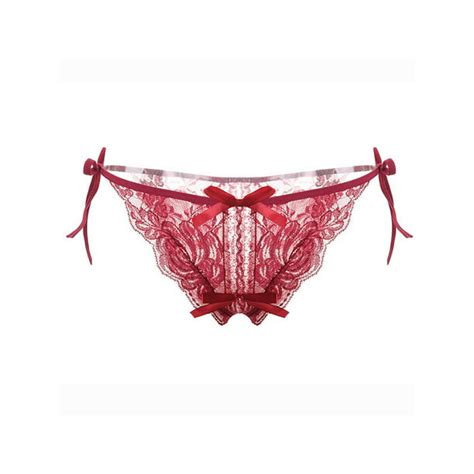 Skksst Womens Temptation Lace Lingerie Open Crotch G String Thong Panties Underwear