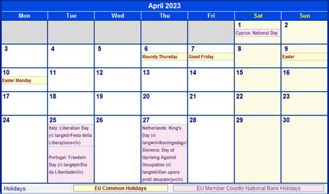 April 2023 Holidays And Observances Around The World By Country Date