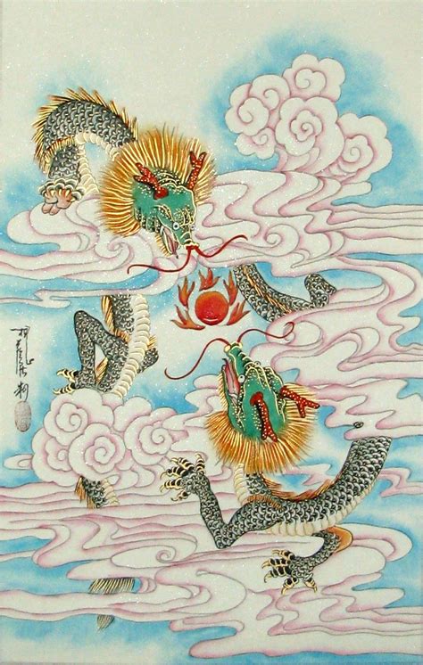 Ancient Chinese Dragon Painting น่ารัก
