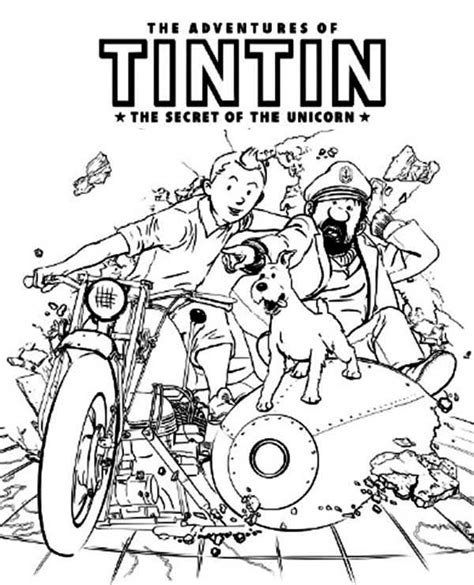 The Adventures Of Tintin The Secret Of The Unicon Coloring Page