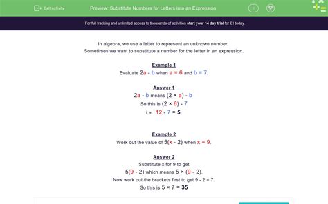Substituting Numbers For Letters Worksheet