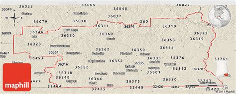 Shaded Relief Panoramic Map Of Zip Codes Starting With 363
