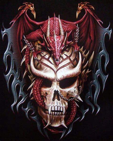 Skulls Skull Pictures Dragon Artwork Dragon Tattoo With Skull